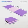 thumbnail image 2 of Resenkos Gymnastics Mat, Exercise Tumbling Mat,6 x 2ft Tri-Fold Gym Mat with Handles and Removable Zippered Cover-Pink & Purple, 2 of 8