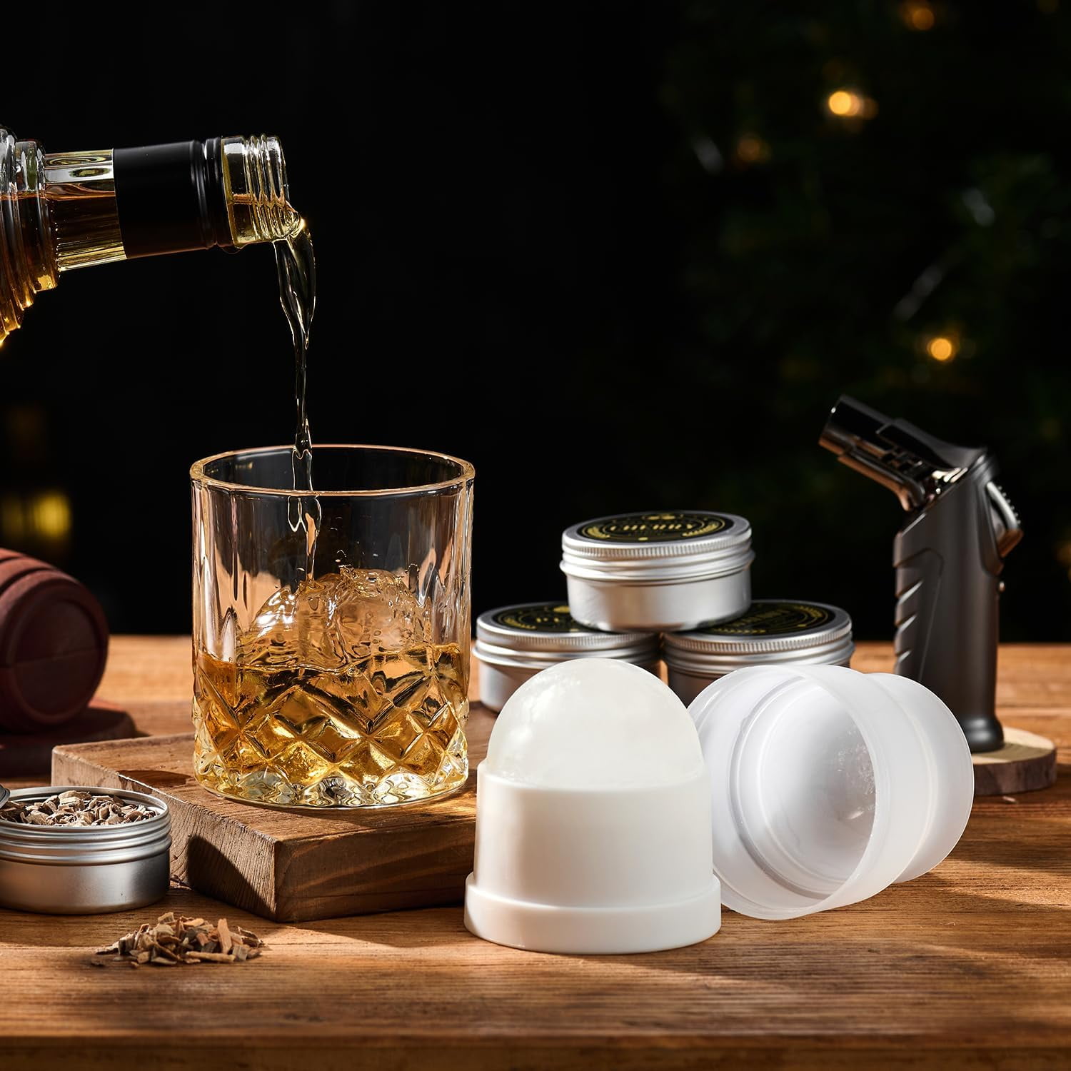 Gift * Whisky Gift Set For Men - Whisky And Bourbon * * Set With Torch And Wood Chips, Old Fashioned * Set,The Perfect Valentine's Day Gift For Your Whiskey-loving Husband/boyfriend (NO Butane