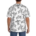 thumbnail image 5 of Cauagu Hand Drawn Turtle Men's Short Sleeve Button Down Hawaiian Shirt for Men Bowling Shirts Casual Summer Beach Shirt,3X-Large, 5 of 6