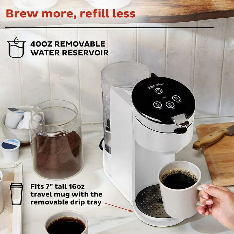 Teglu Single Serve Coffee Maker for K Cup Pod & Ground Coffee 2 in 1, K Cup  Coffee Machine 14 Oz Brew Size, Mini One Cup Coffee Pot Fast Brewing 800W