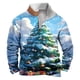 thumbnail image 1 of Sudadera sin capucha para hombre, informal, a la moda, con cuello alto, estampado, con cremallera, jersey de manga larga, blusa de poliéster para hombre, 1 of 3