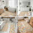 thumbnail image 4 of Pioneer Flower Floral Print Pattern Bathroom Rug Set 4 Piece,Includes Contour,Lid Cover,Bath Mat,Non-Slip Extra Soft Absorbent Washable, 4 of 5