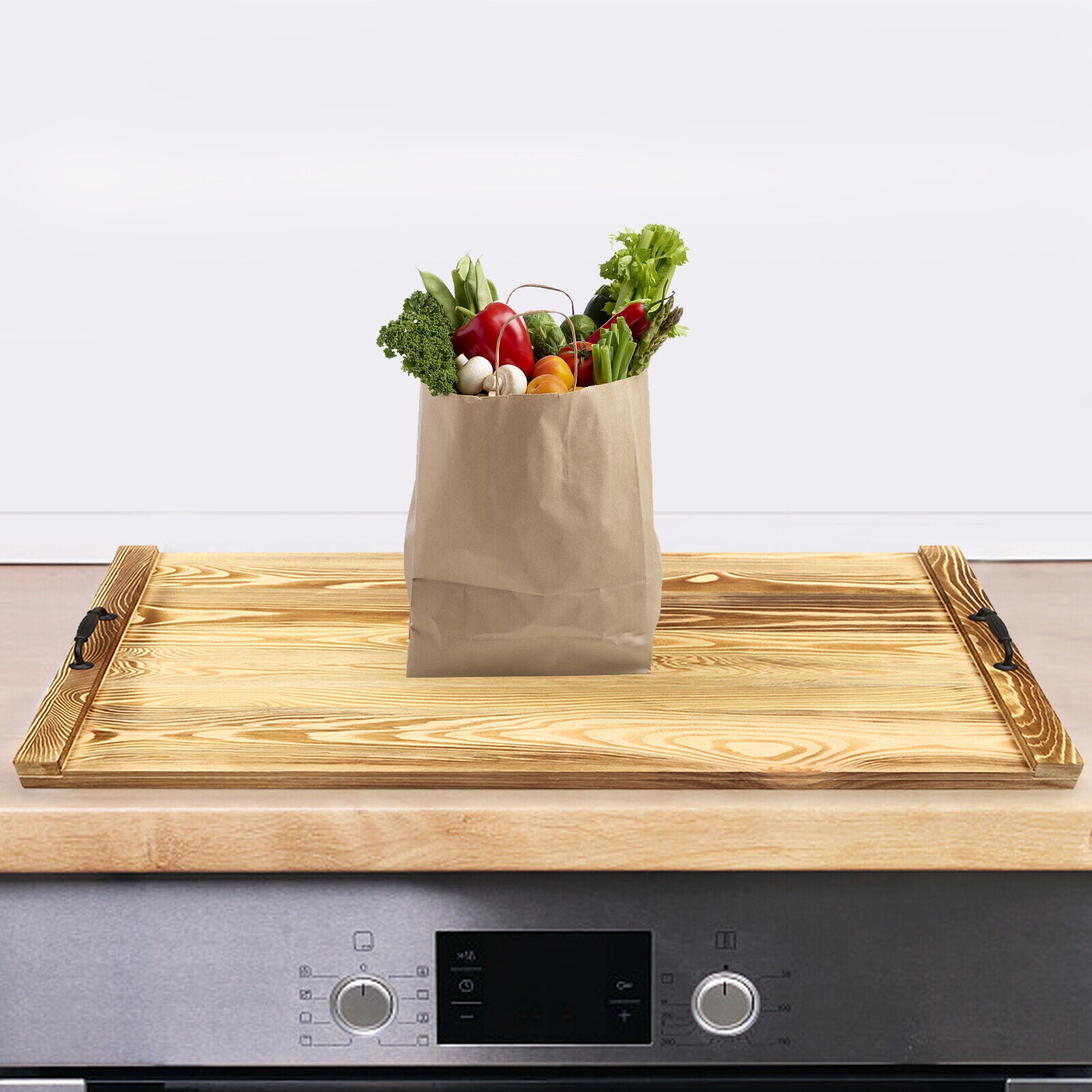 Noodle Board Stove Cover, Pine Wood Stove Top Cover for Electric & Gas Stoves, Extra Counter Space, Easy to Clean