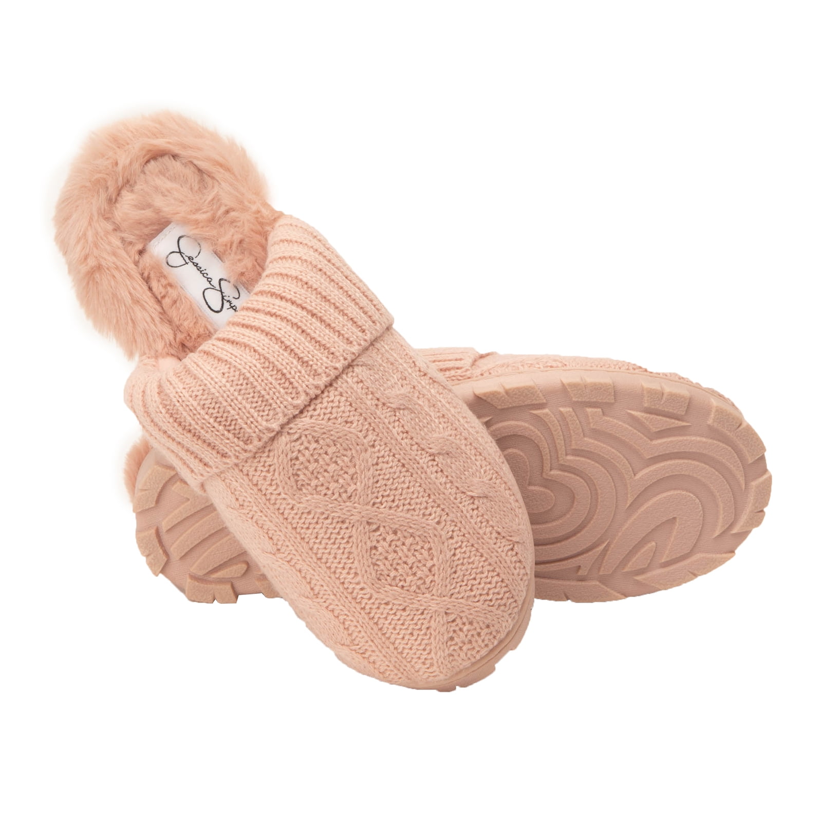 Jessica Simpson Women's Soft Cable Knit Slippers With Indoor/Outdoor - Walmart.com