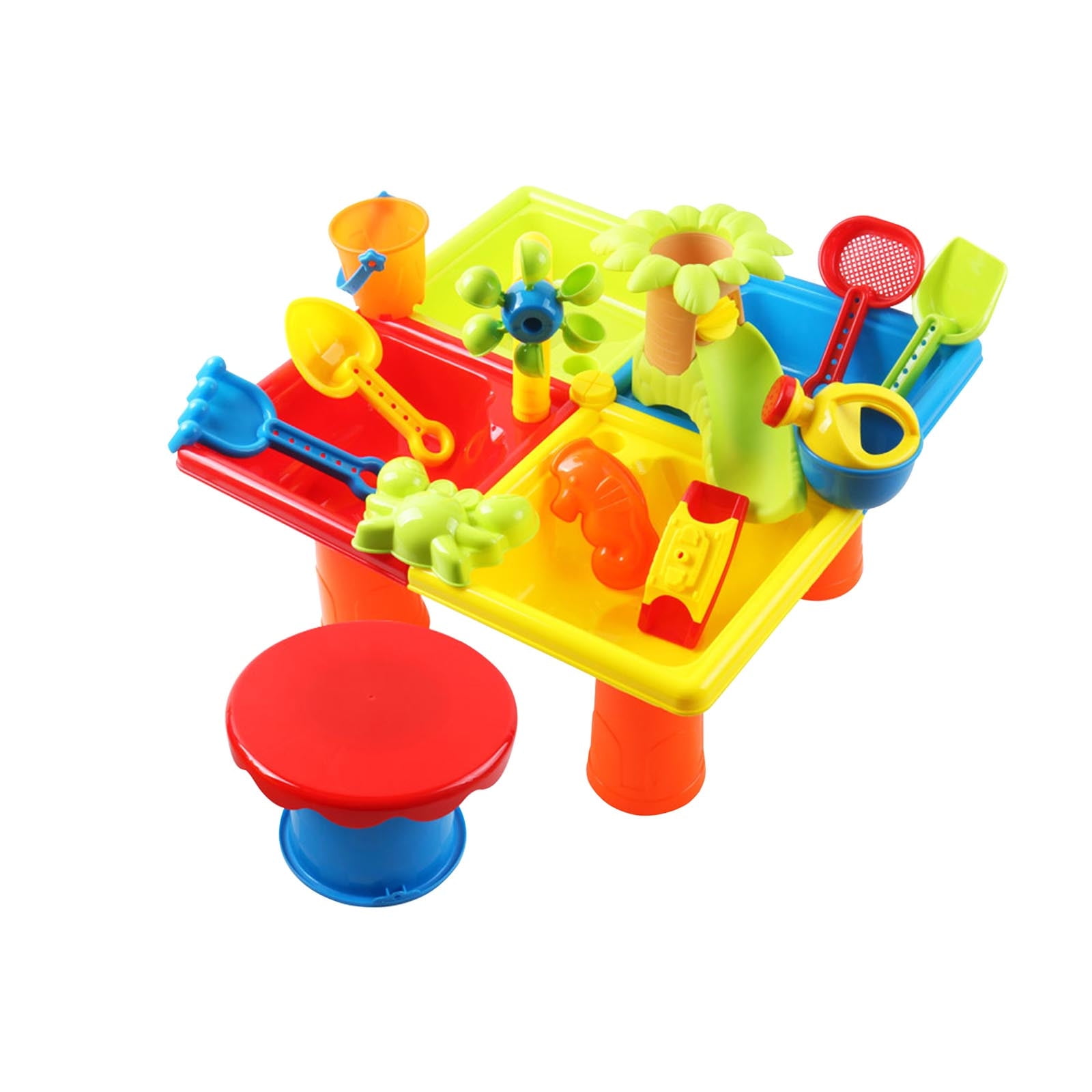 Fufafayo Sand Water Table for Little One 4 In Sensory Play Table, KidsWater Play Table And Sand Table Activity Center, Outdoor Beach Sand WaterToyFor Backyard Garden
