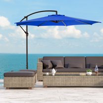WestinTrends Julia 10 Ft Cantilever Umbrella Outdoor Patio Shade Market Hanging Offset Umbrella with Infinite Tilt and Easy Open Crank Lift, Royal Blue