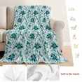 thumbnail image 5 of Aqua Flower Blanket Soft Cozy Warm Throw Blanket for Couch, Plush Fuzzy Flannel Fleece Blankets for Sofa, Country Watercolor Floral Vintage Plant Bed Blankets Lightweight Gifts for Women, 50"x60", 5 of 9