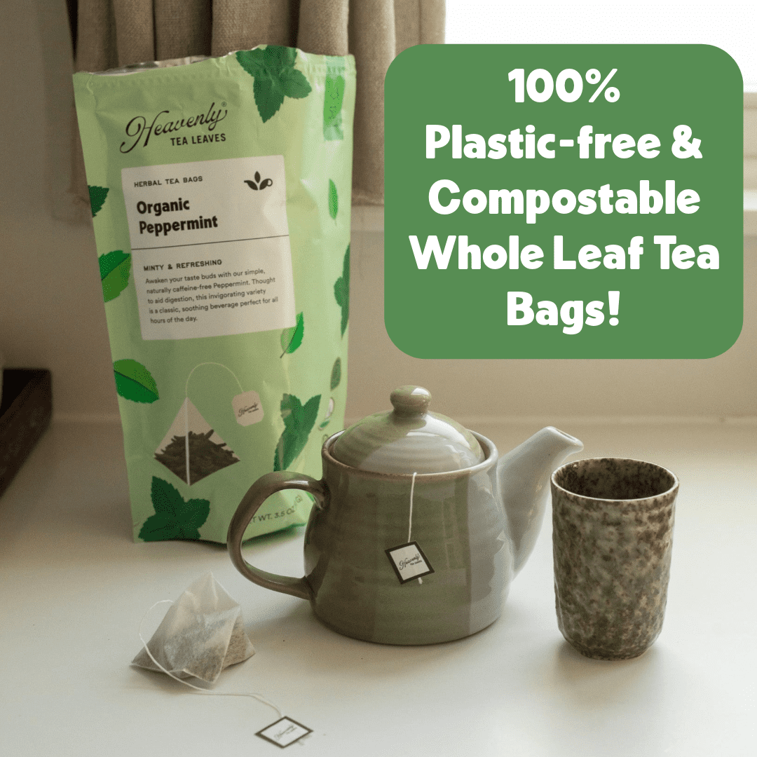Heavenly Tea Leaves Organic Jasmine Green, Compostable Pyramid Tea Bags (50 Count)