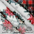 thumbnail image 5 of Nappe de Noël Poinsettia Ronde 60 Pouces Carreaux Rouges Flocon de Neige Lavable Résistant aux Plis et aux Taches Nappe en Polyester Décorations d'Intérieur Hiver pour Maison Cuisine Dîner Fête Vacances, 5 of 5