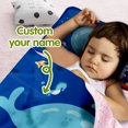thumbnail image 2 of KAINSY Personalized Toddler Nap Mat, Ocean Theme with Dolphin Sea Animals, Custom Name Blue Sleeping Bag Blanket for Girls, Ideal for Preschool, Daycare, Home, Travel, and Naptime Comfort, 2 of 8