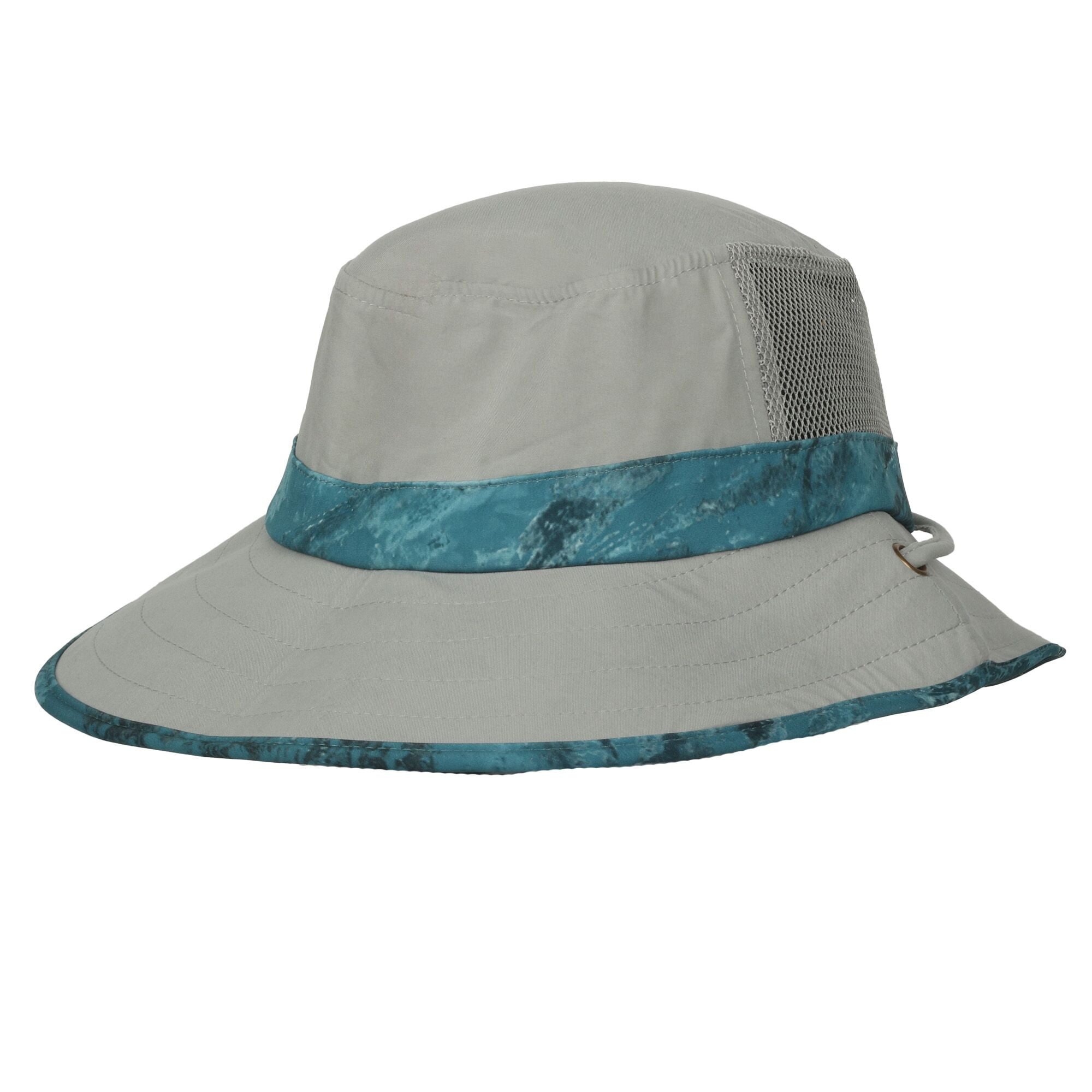 Realtree Adult Gray Wide Brim Boonie Sun Hat, Mesh Crown, Realtree Aspect Calypso Camo Brim and Band