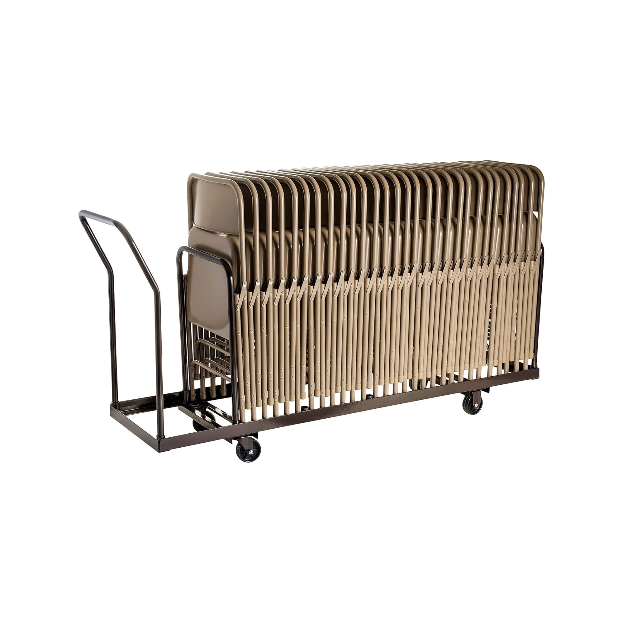 NPS Steel Dolly For Folding Chairs, Vertical Storage, 35 Chair Capacity