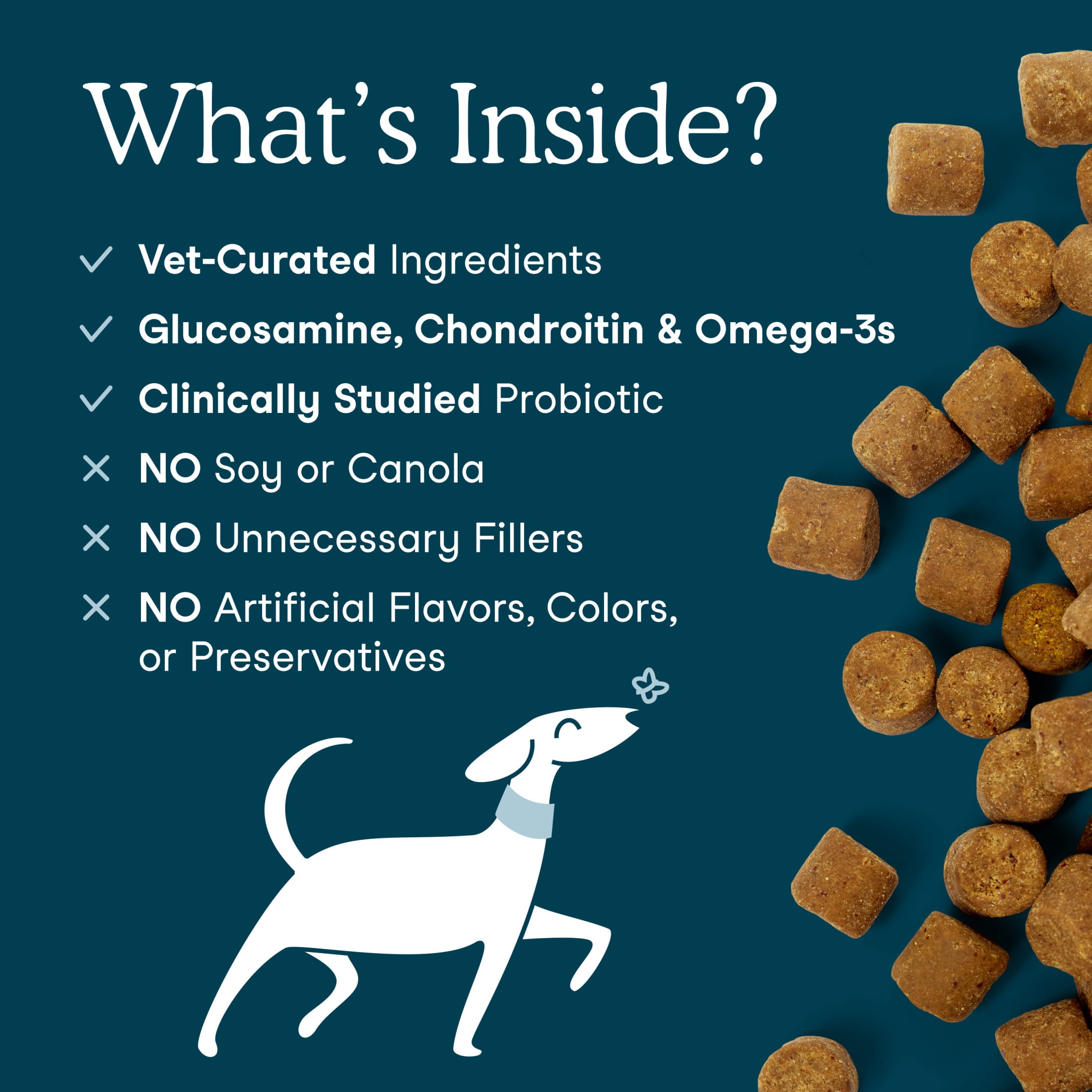 Fera Pets Dog Multivitamin Chews - With Probiotics, Glucosamine & Omega-3s - 90 Soft Chews