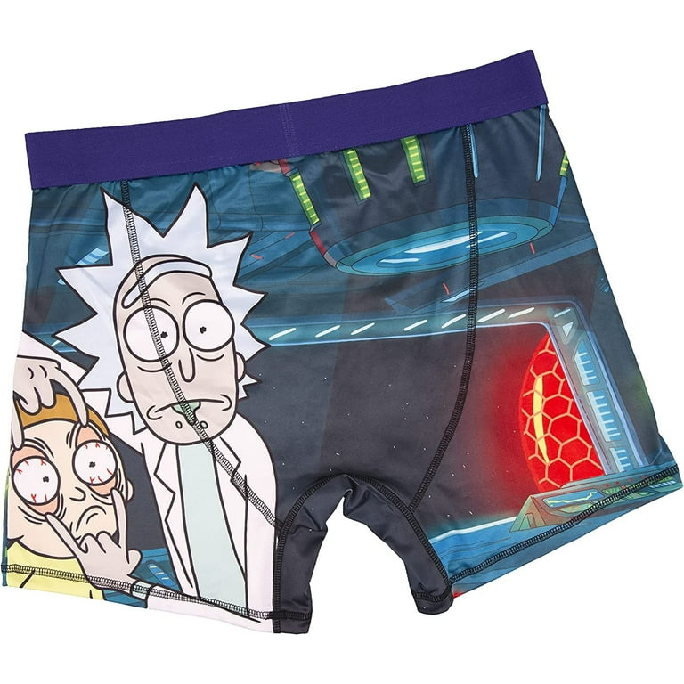 Rick and Morty Boxer Set - Rick and Morty Mens Sock and Underwear Combo Set  - Rick & Morty Adult Boxers and Socks Set Blue, X-Large 