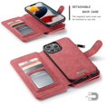 thumbnail image 3 of for iPhone 13 Pro Wallet Case,Multifunction Zipper Purse Wallet Case [Card Slots][Cash Pocket][Kickstand] Detachable Magnetic Back Phone Cover for iPhone 13 Pro 6.1 inch (Red), 3 of 18