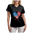 thumbnail image 4 of GEWSEY Womens Heart Printed Animals Nurse Uniforms 2026 Scrub Tops for Women, Short Sleeve V Neck Scrub Shirt with Pockets (Black, 3XL), 4 of 8