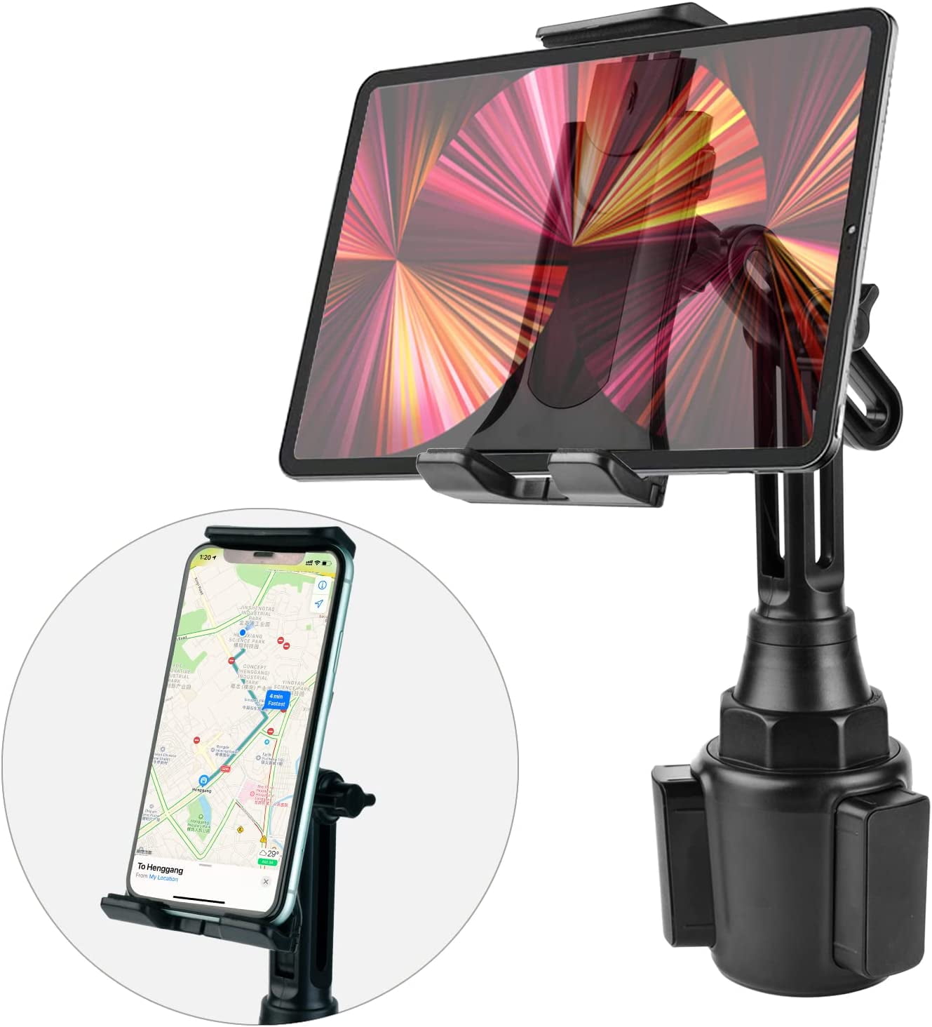 leQuiven Car Cup Phone Holder Tablet Cup Holder Mount Compatible for