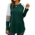 thumbnail image 6 of Nlife Women Stripes Leopard Print Crew Neck Long Sleeve Top, 6 of 11