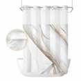 thumbnail image 2 of White Golden Marble No Hook Shower Curtain Waterproof, Bathroom Curtains with Snap in Liners and See Through Top Window, Modern Abstract Art Marble Crack Hotel Style Bathtub Curtains Shower 48"Wx72"L, 2 of 8
