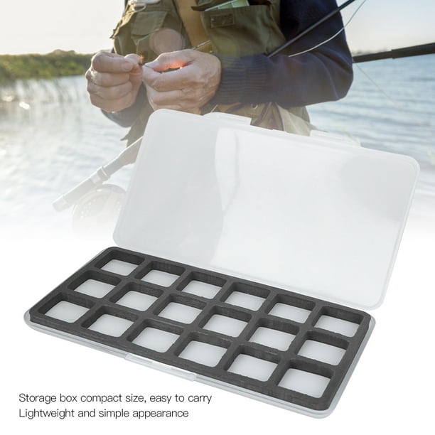 ABS Magnetic Fly Fishing Storage Box Fish Hook Lure Tackle Case with Foam  Accessory18 Grid 
