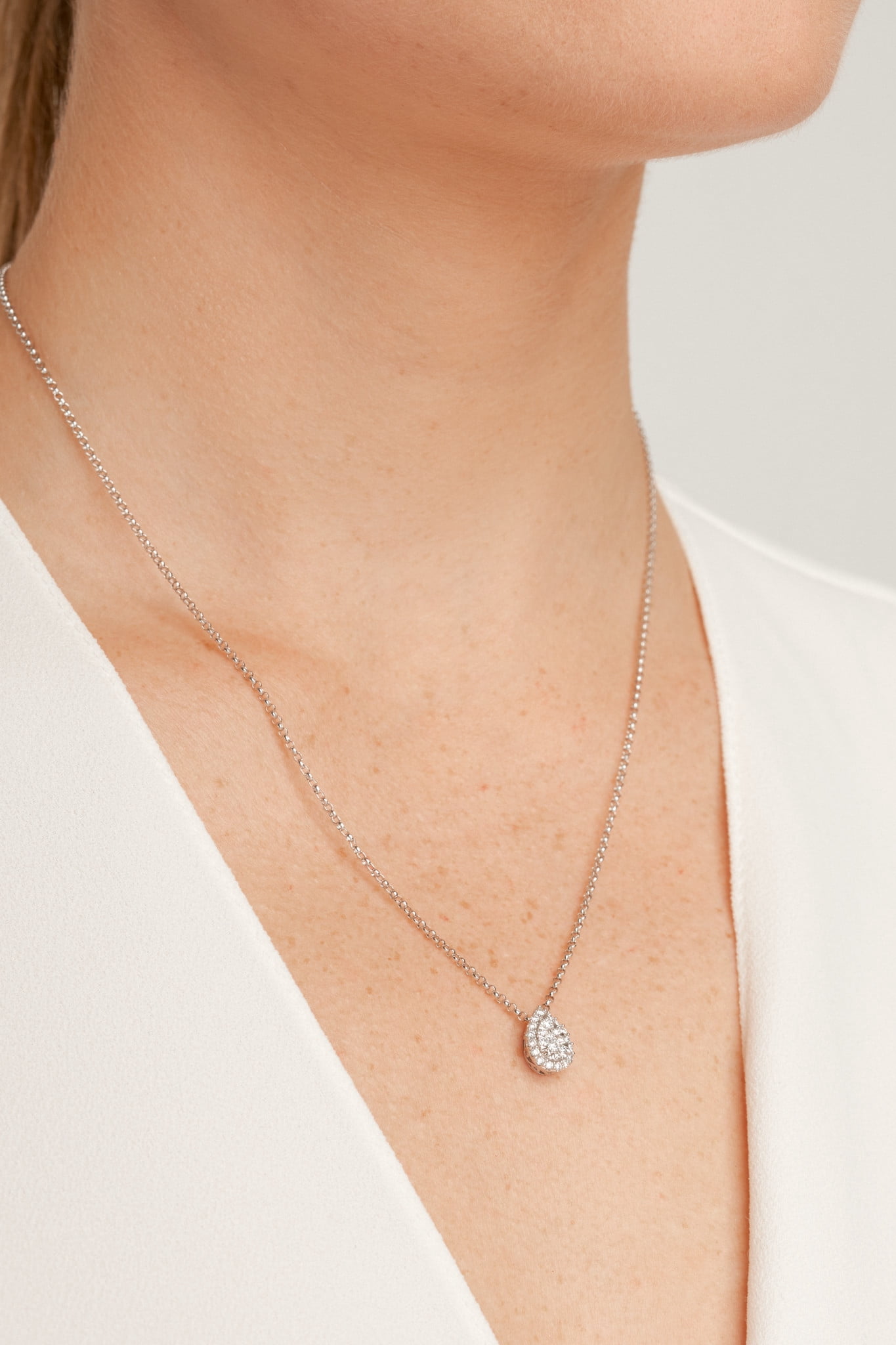 Forever Facets 1/3 CT TW Lab Grown Diamond Necklace in Platinum over Sterling Silver, Adult Female