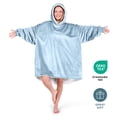 thumbnail image 5 of Bare Homey Plush Sherpa Wearable Blanket - Fluffy & Soft - Lightweight - Adult, Light Blue, 5 of 9