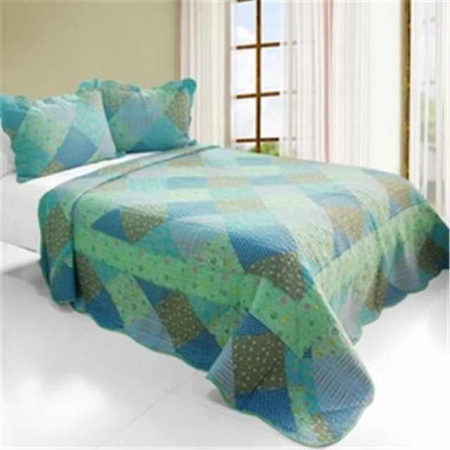 Colorful Glamor - Ensemble de Courtepointe Matelassée en Coton 3 Pcs Taille Full & Queen - Multicolore