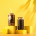thumbnail image 6 of Fluted Glass Tumblers with Bamboo Lids and Straws - 16 oz - Set of 4, 6 of 18
