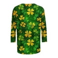 thumbnail image 4 of FDGIU ‌‌‌‌‌‌‌Women's St. Patrick's Day Graphic Tee - Short Sleeve Crew Neck Comfort Fit Shamrock Print, 4 of 5
