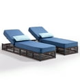 thumbnail image 4 of Opohoro Adjustable Outdoor Rattan Wicker Chaise Lounge Set of 2, Outdoor Reclining Chairs for Garden Pool Backyard Deck, Blue, 4 of 11