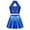 Royal Blue, variant on YONGHS Sparkle Dance Outfit for Girl Ballet Jazz Hip Hop Dance Crop Top with Pleated Skirt Set Red 8