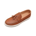 thumbnail image 2 of Miluxas Women's Tassel Loafer Classic Slip On Soft Sole Driving Business Work Dress Boat Shoes Daily Lightweight Non-Slip Penny Casual Shoes Brown 8(42), 2 of 9