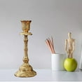 thumbnail image 5 of Creative 2 Pieces Metal Taper Holders Brass Pillar Candlestick Ornament for Table Tea Room Hotel Yoga Room, 5 of 6