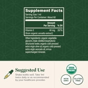 Global Healing Organic Vitamin E Liquid Drops - 40 mg Natural D-Alpha Tocopherol - Vegan Liposomal Vitamin E Oil for Skin Health & Daily Wellness - Non-GMO, Gluten-Free, 2 fl oz