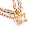 thumbnail image 2 of Pulsera Triple 3 colores con Dije de Corona Ametrinaa Chapa de oro 18k, 2 of 4