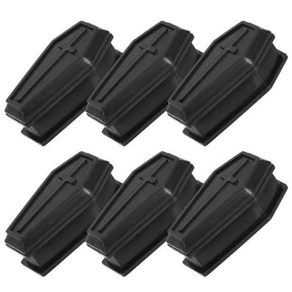 jojofuny Coffin Boxes For Treats Black Plastic 6Pcs 2.2x1.1x0.8In