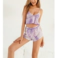 thumbnail image 3 of Richie House Sexy Romper Pajama Set Tie Dye Outfit Crop Top Camisole Sleep PJ RHW2924-G-M, 3 of 7