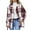 Red, variant on Women's Plaid Shacket Fall Jacket Long Sleeve Button Down Coat Fashion Jacket Lightweight Outerwear
