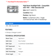 thumbnail image 2 of High Beam Headlight Bulb - Compatible with 1981 - 1986 Chevy K30 1982 1983 1984 1985, 2 of 2
