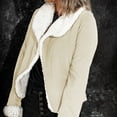 thumbnail image 4 of jsaierl Women Fashion Solid Long Sleeve Thick Plush Cardigan Coat Tops Blouse, 4 of 9