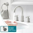 thumbnail image 3 of 8 Inch Widespread Bathroom Faucet 3 Hole with Pop-up Drain, 2 Handle Bathroom Sink Faucet, Modern Vanity Faucet for Bathroom Sink with 360° Swivel Spout（Brushed Nickel）, 3 of 12