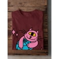 thumbnail image 3 of Cat W Globe Rave Style T-Shirt Men -Image by Shutterstock, Male Large, 3 of 4