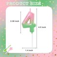thumbnail image 3 of Pink, green, and gold number 4 candles and birthday candles are suitable for weddings, anniversaries, and birthday celebrations as number candle cake topper decorations., 3 of 7