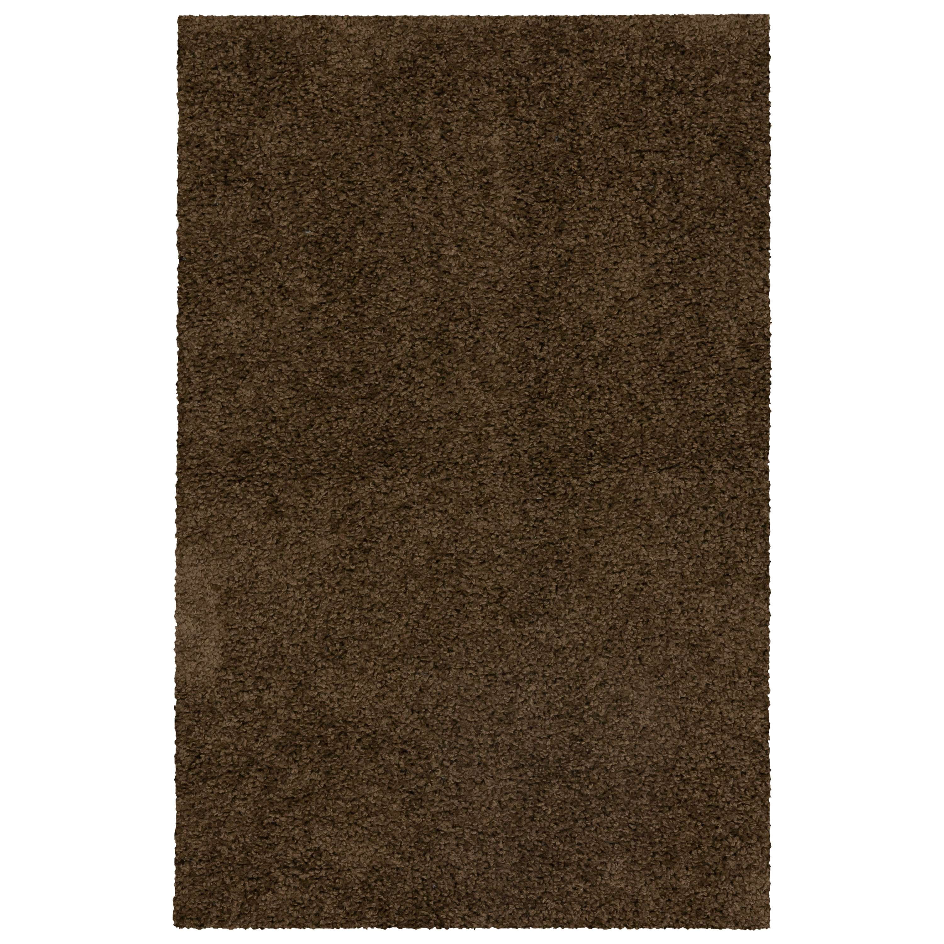 (2 pack) Mainstays Solid Shag Indoor Area Rug, Brown Suede, 7 ft x 10 ft