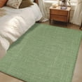 thumbnail image 5 of Vintage Forest Green Large Area Rugs for Bedroom Living Room, Soft Non Slip Carpet Bedside Rug, Farmhouse Retro Solid Color Linen Texture Rectangular Floor Cover Kitchen Accent Rug 3'x5' for Office, 5 of 9