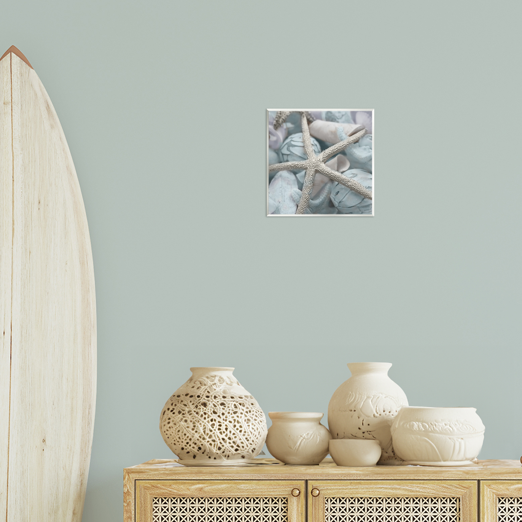 Stupell Industries Starfish & Various Shells Nautical & Beach Photography Unframed Art Print Wall Art, 12 x 12