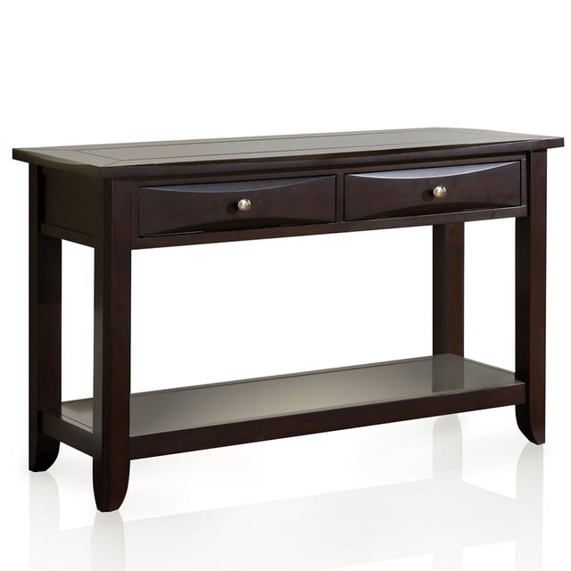 Furniture of America Bonner Transitional Wood 2-Drawer Console Table in Espresso