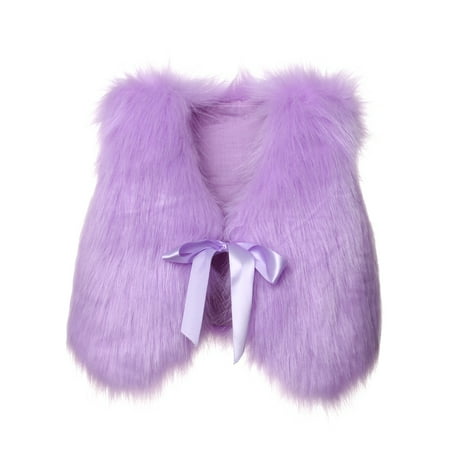 

Musuos Baby Girl Faux Fur Sleeveless Vest Soft and Comfortable Plush Short Coat
