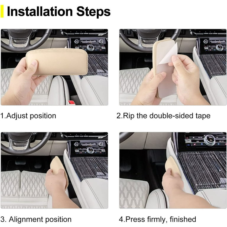 2 Pack Car Knee Cushion, Auto Center Console Knee Leg Elbow Cushion Soft Pad,  Elastic Thigh Support Comfort Pillow Car Interior Accessories (White) 