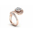 thumbnail image 6 of HeartsAndYou Open Cocktail Bypass Engagement Ring for Women 2.5ct Cushion Cut Moissanite 18k Rose Gold over Silver, 6 of 9